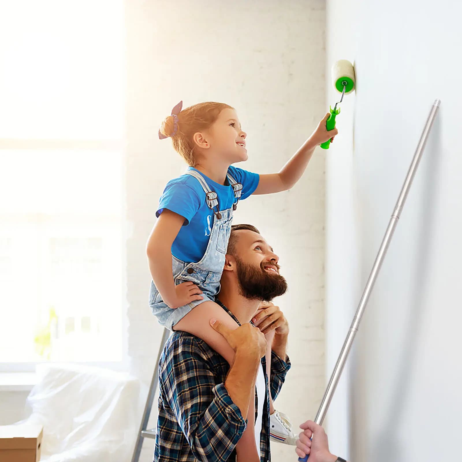 Asta Telescopica per Rullo da Pittura 1m in Lega di Alluminio e Acciaio, Resistente e Leggera, per Dipingere Pareti e Soffitti