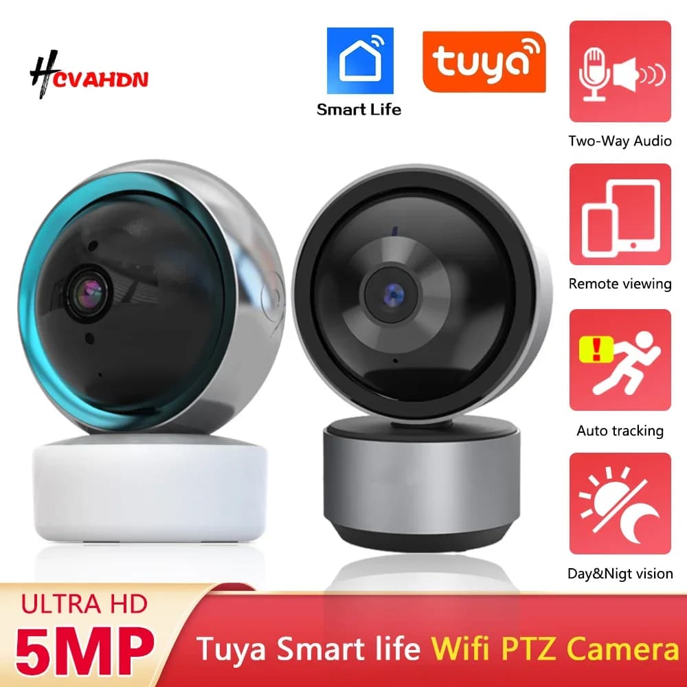 Smart Life 5MP WiFi IP Camera per sorveglianza interna sicurezza Baby Monitor Cam Audio bidirezionale Auto Human Tracking Tuya IP Cam