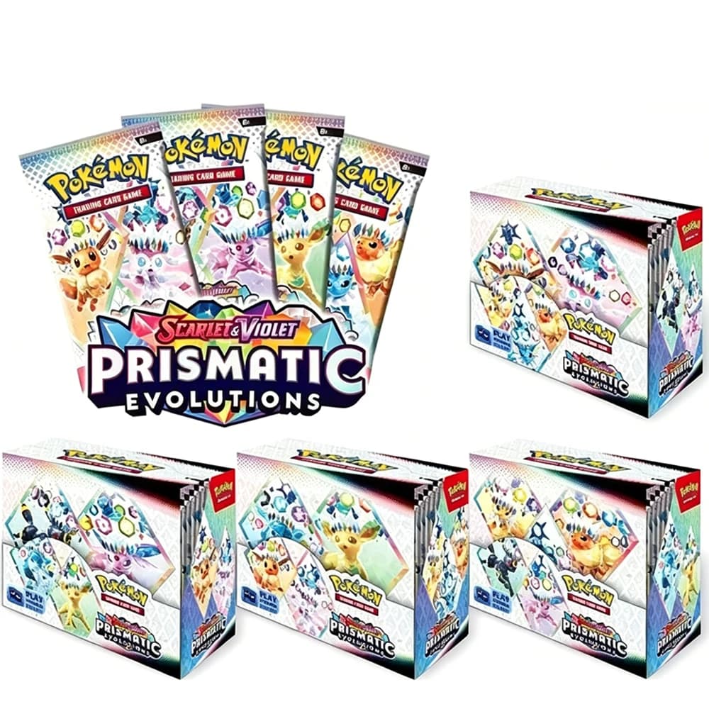 360Pcs Cards Prismatic Evolutions Black Bolt Booster Packs English TCG Trading Cards Game Collection Toys Kids Birthday Gifts