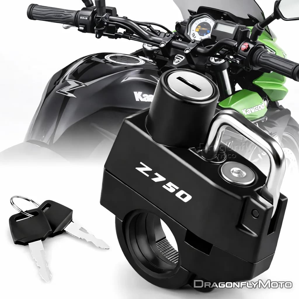 Lucchetto Antifurto per Casco Moto Kawasaki Z 750 z750 Z750R Z750S, Dispositivo di Bloccaggio Antiruggine