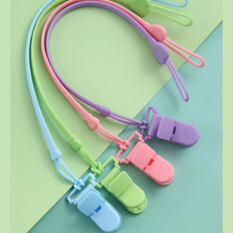 Cinghia di fissaggio a catena in silicone per ciuccio per bambini Clip per dentizione Neonato Catena per massaggiagengive Porta capezzoli Accessori per allattamento