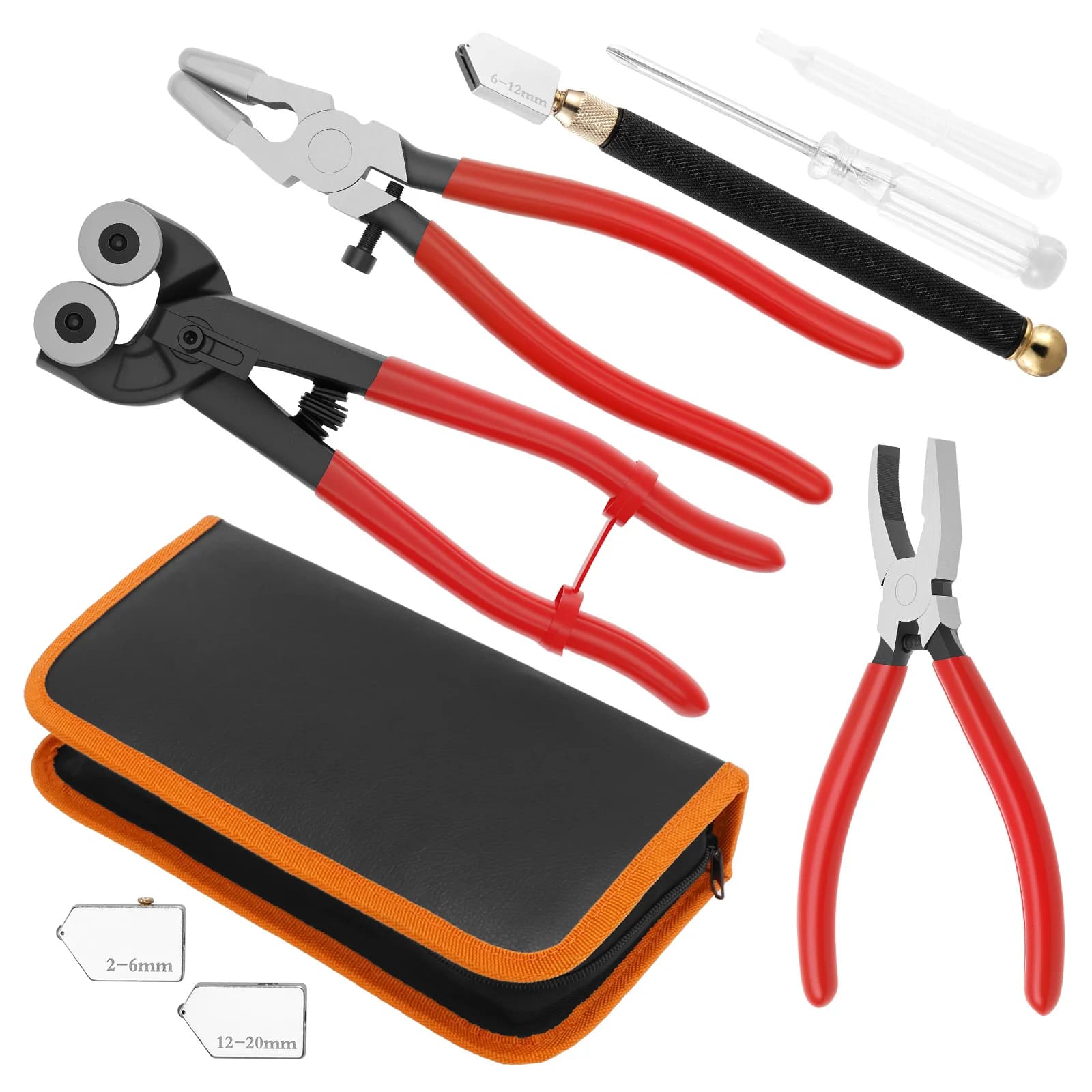 Kit di utensili per il taglio del vetro per carichi pesanti Pinze per rompere il vetro e kit di strumenti per taglierini di classe Tronchesi per piastrelle di vetro con ruote