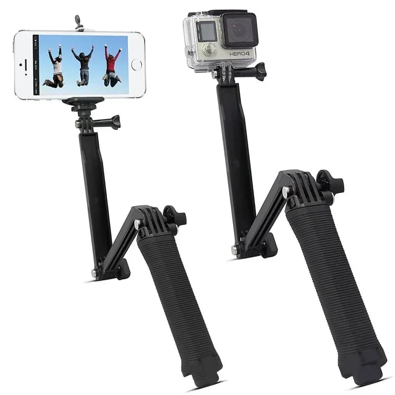 Per GoPro Hero 11/10/9/8/DJI Osmo Action 3 Fotocamera sportiva Triplo braccio piegato Selfie Stick Treppiede Staffa di estensione Accessori