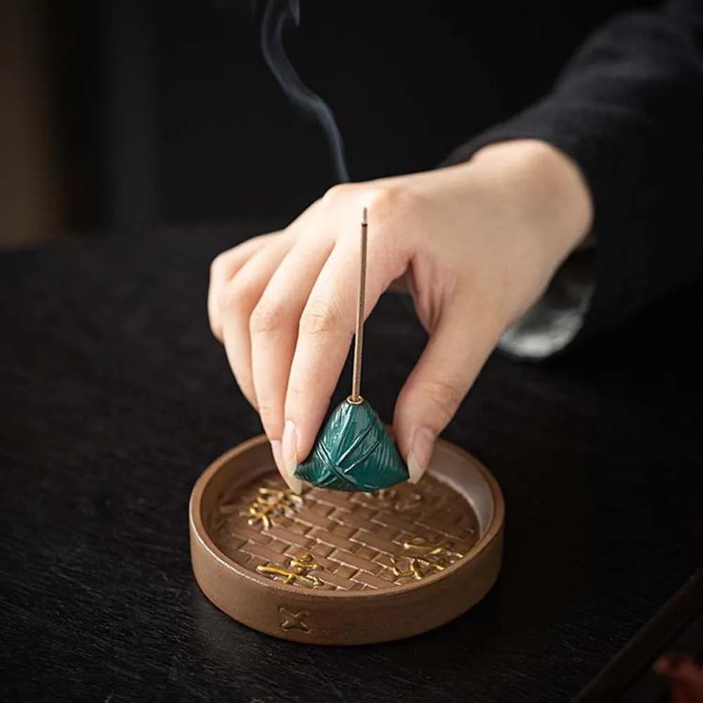 Ceramic / Resin Zongzi Incense Holder Mini Zen Style Incense Stick Burner Traditional Ancient Style Aromatherapy Ornament