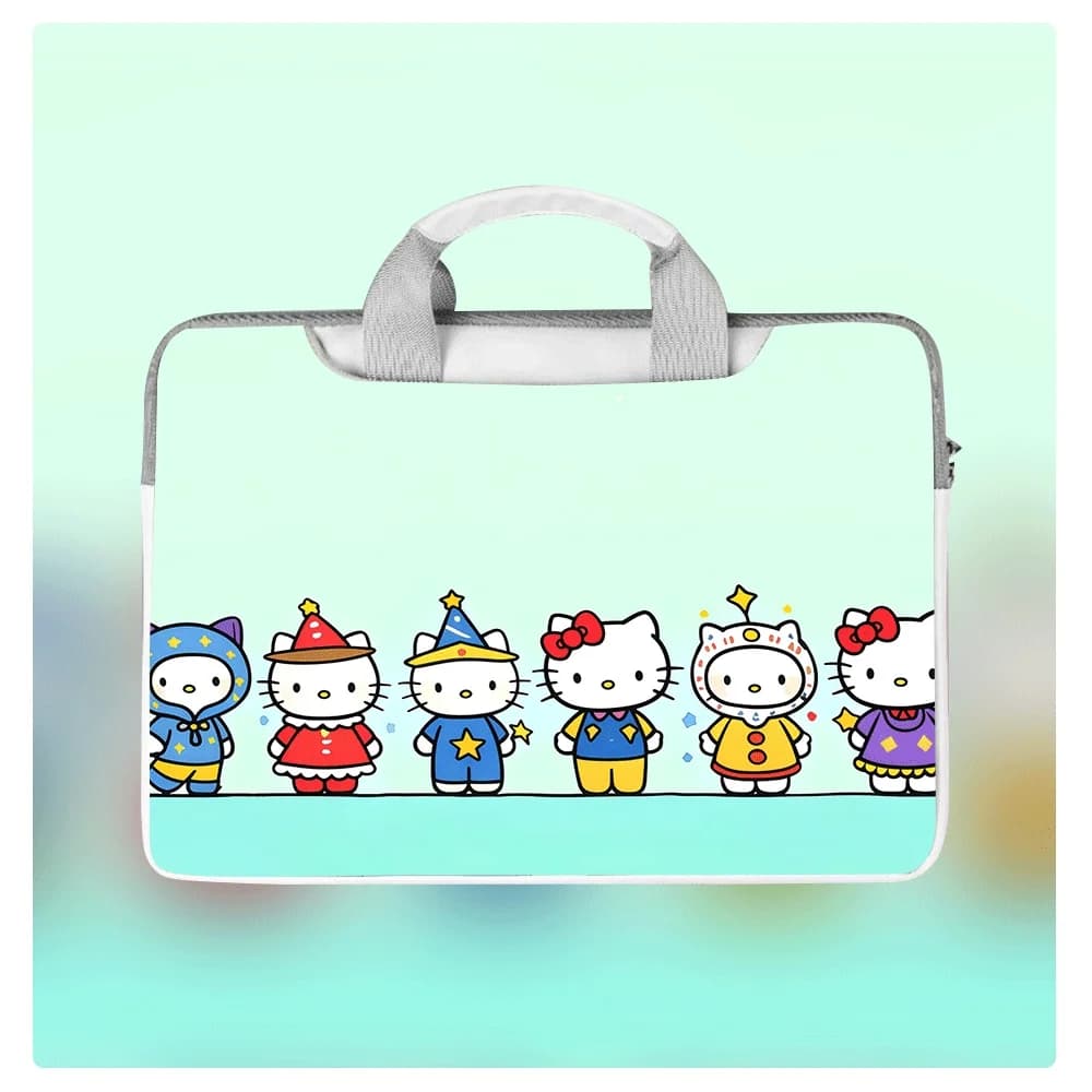 Borsa per laptop Hello Kitty Cafe 12 13.3 14 15 15.6 16 pollici Custodia impermeabile in PU con simpatico cartone animato per Huawei MateBook Dell Laptop Nuovo
