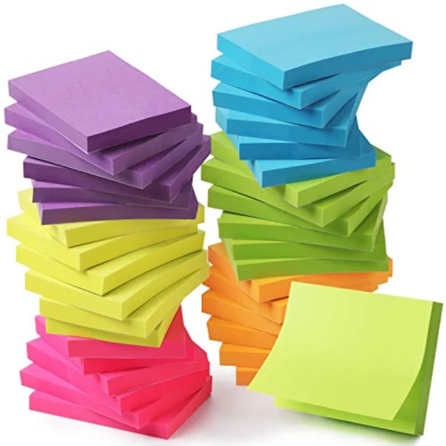 Small Sticky Notes, 1.5"x2", 36 Pads, 2160 Sheets, Colors Mini Sticky Notes Bulk, Self-Stick Note Pads, Perfect for Office, Sch