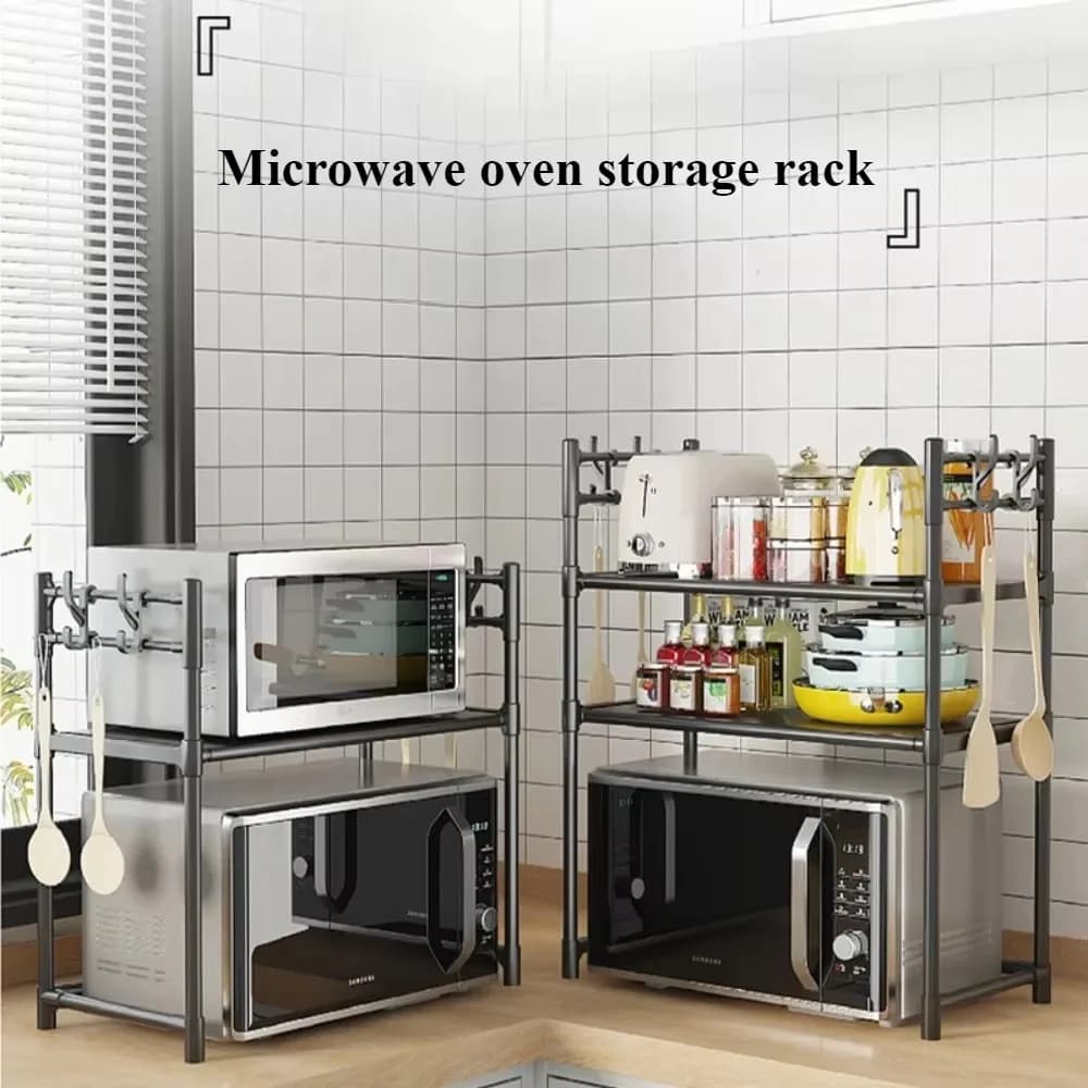Kitchen Storage Rack Microwave Shelf Multi-Layer Kitchen Countertop Storage Shelf Microwave Stand Seasoning Organizer