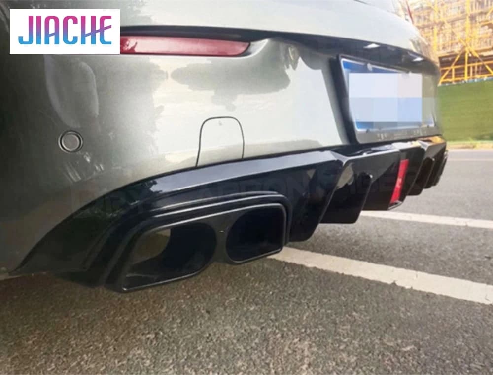 JCYECF Dry Carbon Bumper Diffuser For Mercedes Benz C Class C205 C63 For AMG Coupe 2 Door 2015-2019 Diffuser With Exhaust Tips