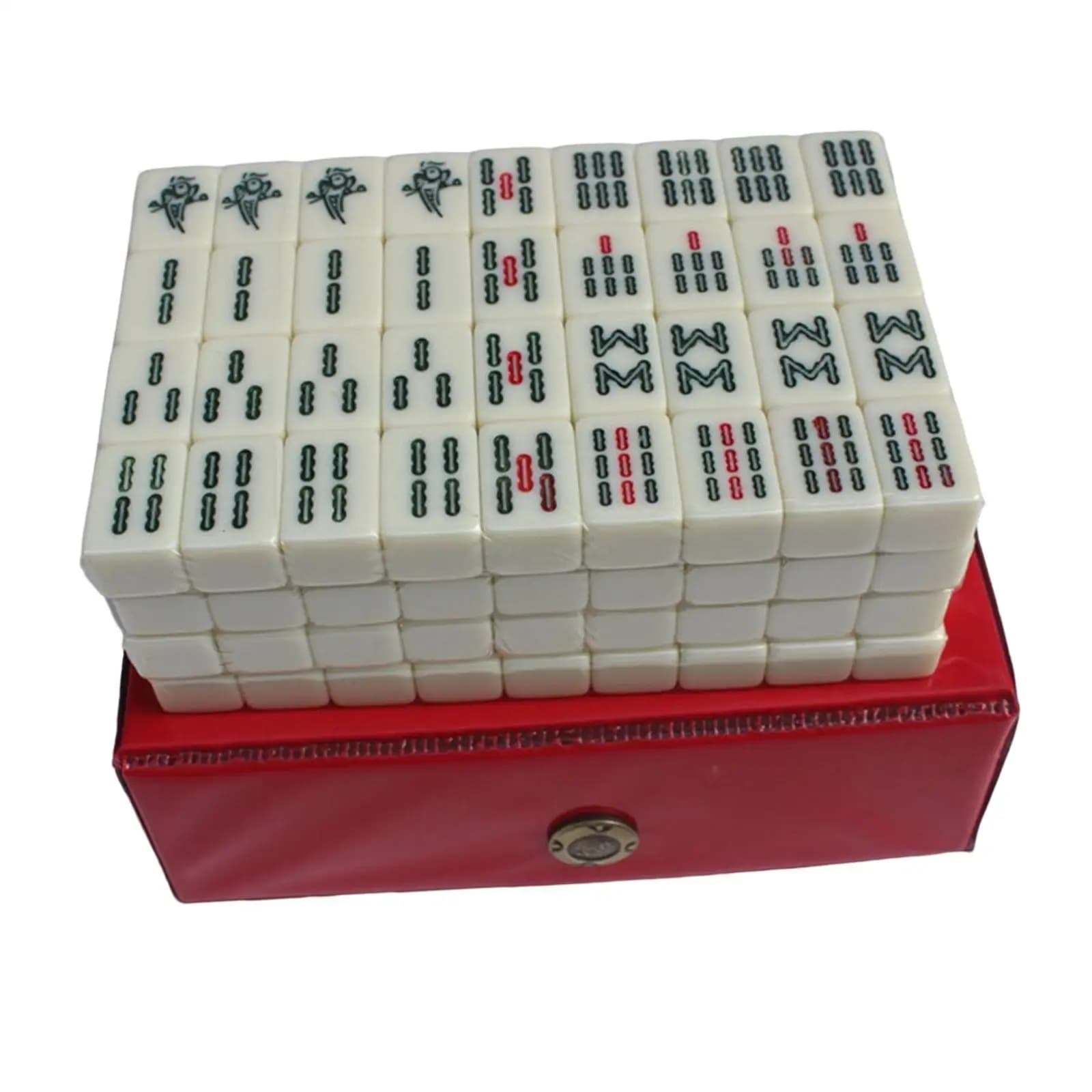 Set Compatto di Mahjong Mini con 144 Tessere, Resistente all'Usura, in Melamina, Gioco da Viaggio per Intrattenimento Familiare