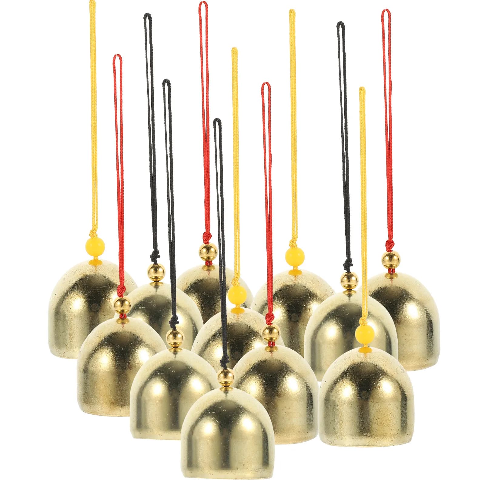 12Pcs Copper Christmas Bells Small Wind Chimes Hanging Decoration Metal Bells for Home Garden Crafts Christmas Ornaments