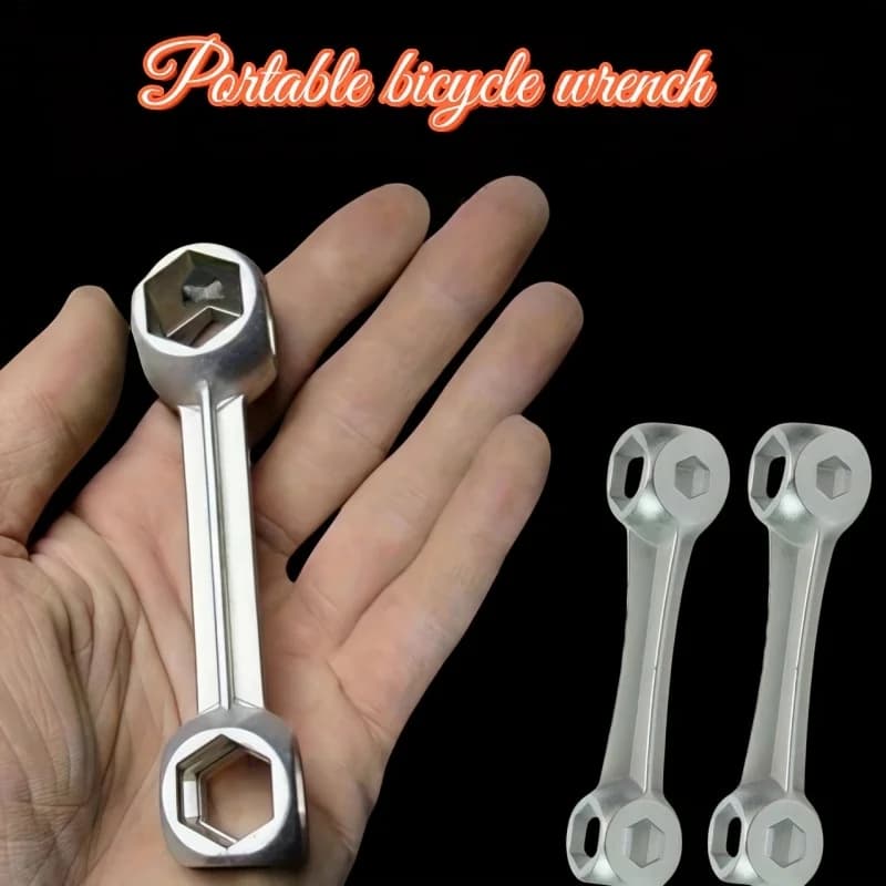 Chiave Multiuso 10-in-1 per Impieghi Gravosi con Design a Bocca Aperta, Adatta per Dadi Esagonali, a Croce, Piatti e a Stella, Strumento Portatile in Metallo per Riparazioni Domestiche e Auto