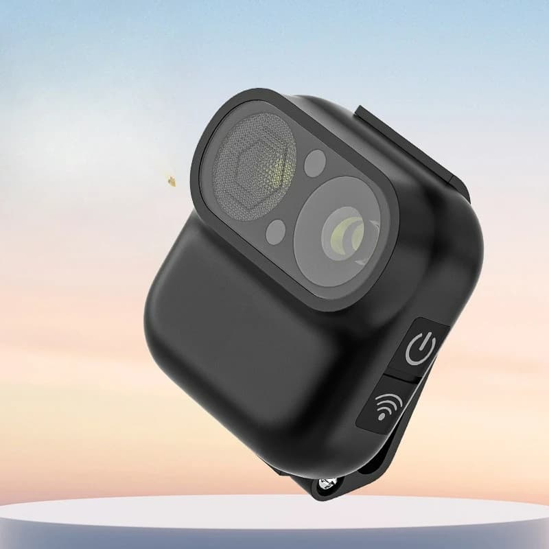 Lampada frontale ad alta luminosità, stile fotocamera, impermeabile, ricaricabile, batteria a lunga durata, luce con sensore da pesca montata sulla testa per esterni