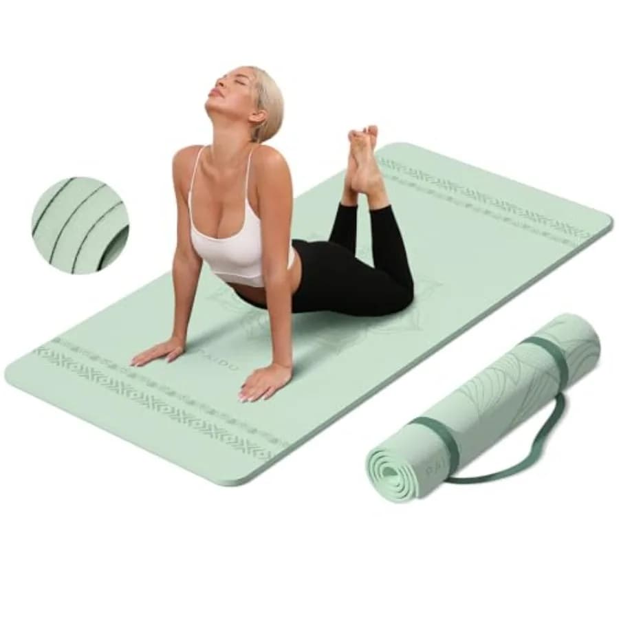 Tappetino Yoga Grande 183x91x1 cm Extra Largo Spesso Antiscivolo per Studio Yoga Palestra Allenamenti a Casa Tutte le Superfici del Pavimento