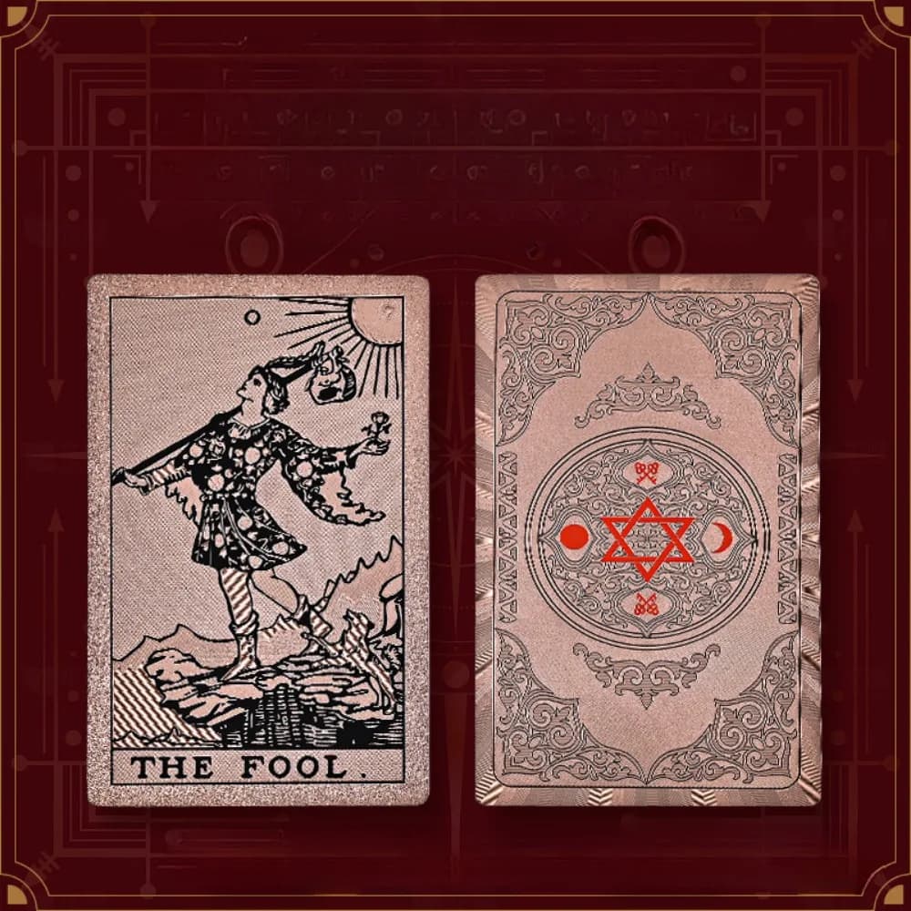 78 carte Rider Tarot Deck Hexagram Carte dei tarocchi in lamina d'oro con motivo a rosa, 12 * 7 cm, con guida alle istruzioni in carta