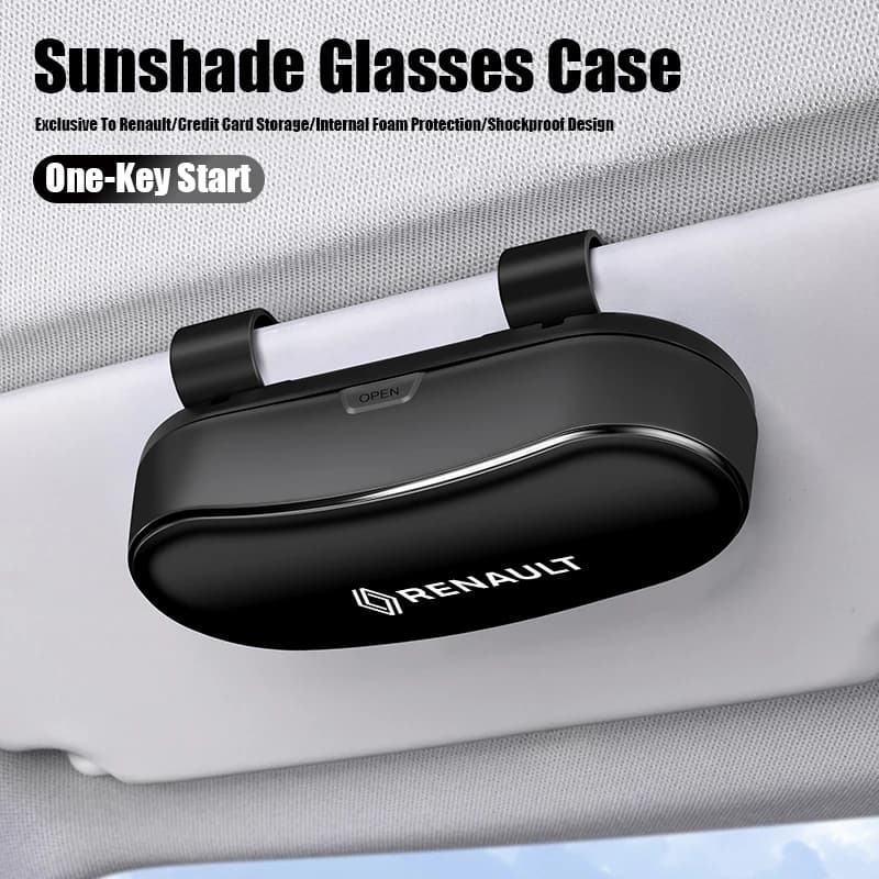 Portaocchiali per auto, custodia anti-graffio per visiera parasole, compatibile con Renault Megane 3 2 4 Clio4 5 Captur Trafic Scenic2 Austral Kangoo Arkana
