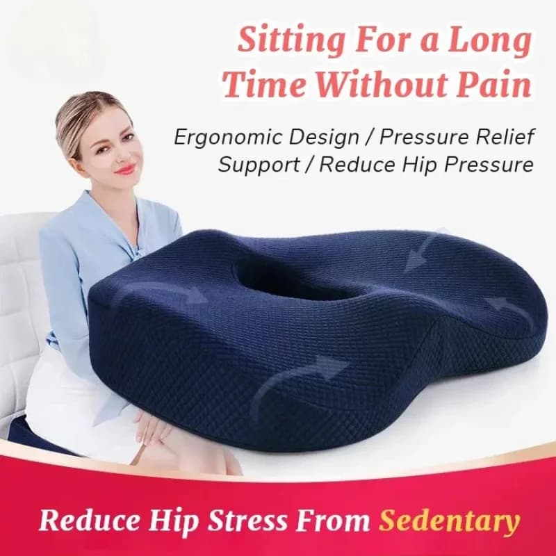 Cuscino per sedile emorroidi in memory foam Supporto per l'anca Cuscino ortopedico Cuscino per sedia da ufficio Cuscino per massaggio per sedia a rotelle per seggiolino auto