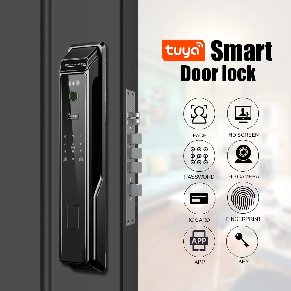 PHIPULO Riconoscimento facciale 3D Sblocca serratura digitale con password di impronta digitale Sblocca serratura elettronica senza chiave