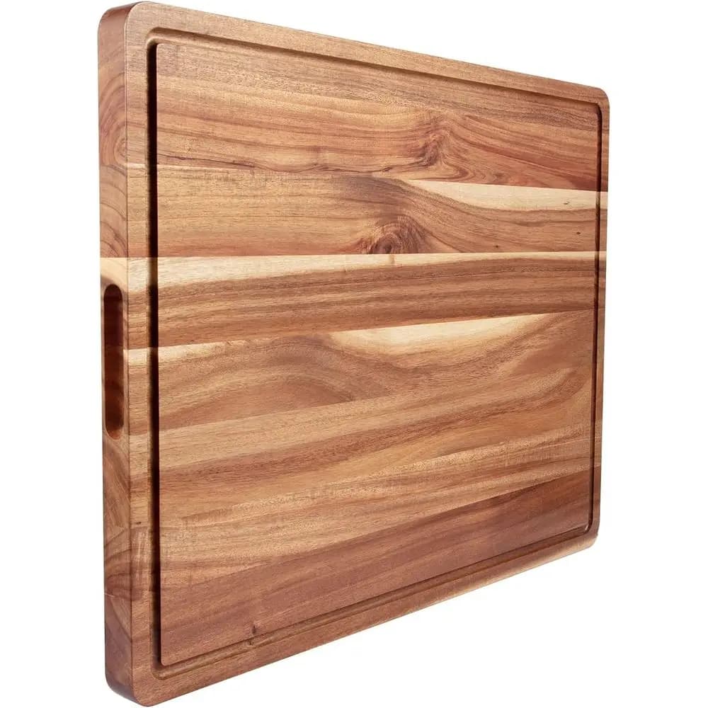 24 x 18 Inch Extra Large Wooden Cutting Board with Juice Groove, Reversible Butcher Block for Meat and Veggies