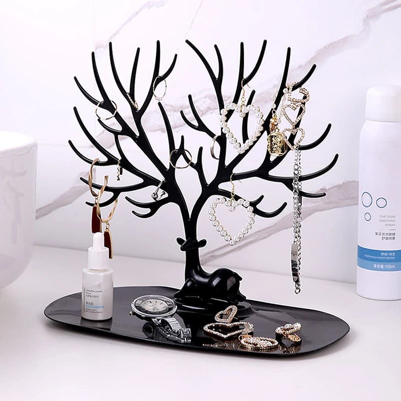 Espositore per gioielli Vassoio Scaffali per alberi Orecchini Collane Anelli Scatole per gioielli Custodia per organizer da tavolo Decorazioni per il trucco