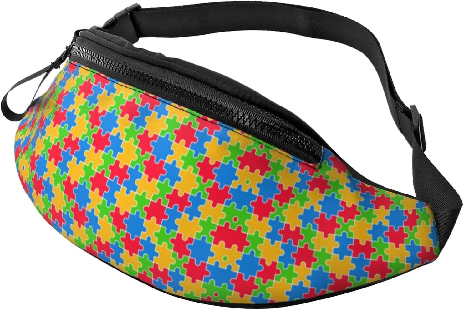 Pleasant Autism Waist Bags for Men Woman Waist Waist Bags for Autism Awareness Adjustable Waist Bags for Running Travel