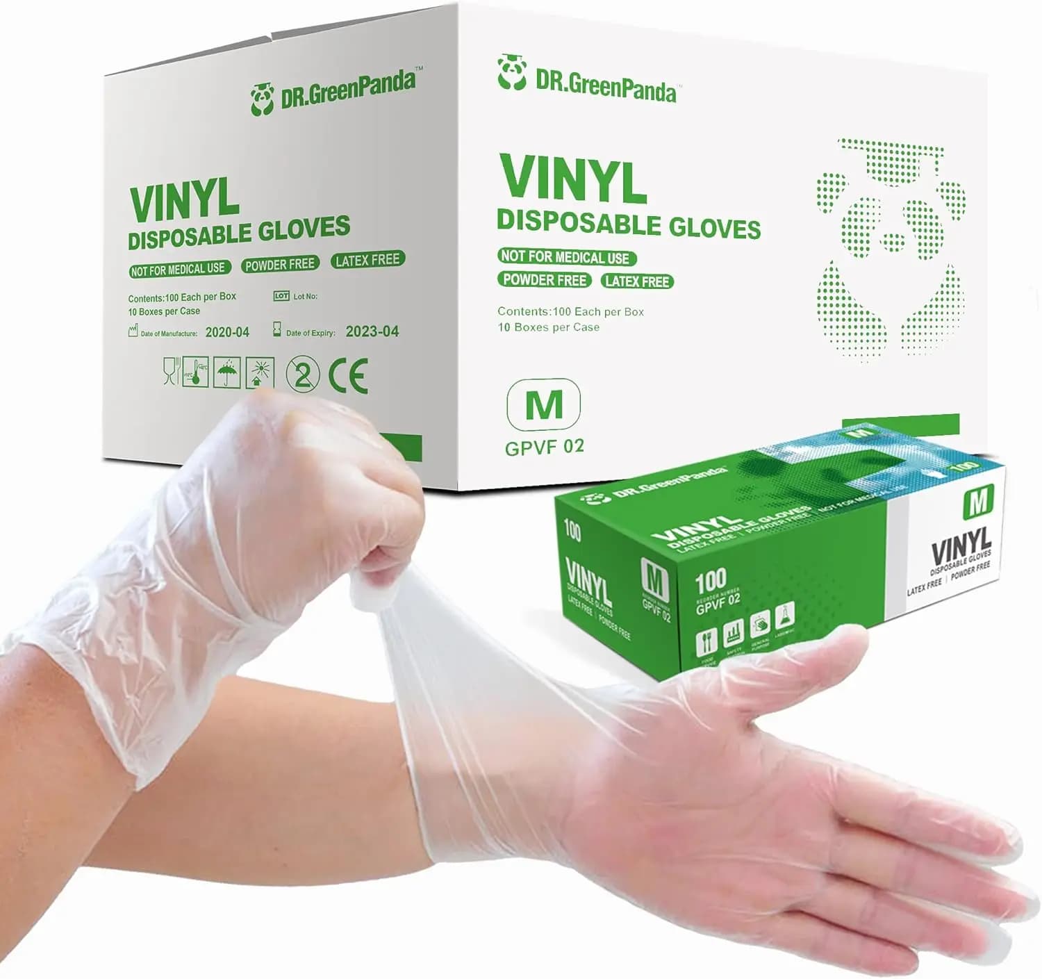 Guanti Monouso in Vinile Trasparente, Senza Lattice e Senza Polvere, per Cucina, Pulizia e Servizio Alimentare GPVF o MPVF