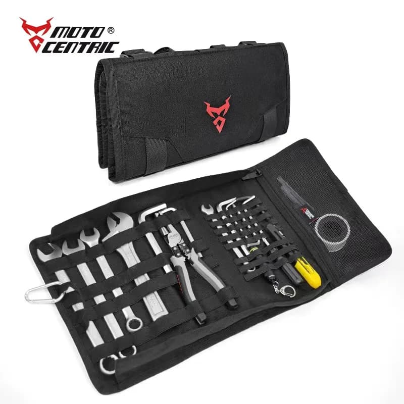 MOTOCENTRIC Motorcycle Tool Roll Bag Portable Motor Saddlebags Side Tool Storage Bag Pouch Outdoor Travel Repair Working Tool