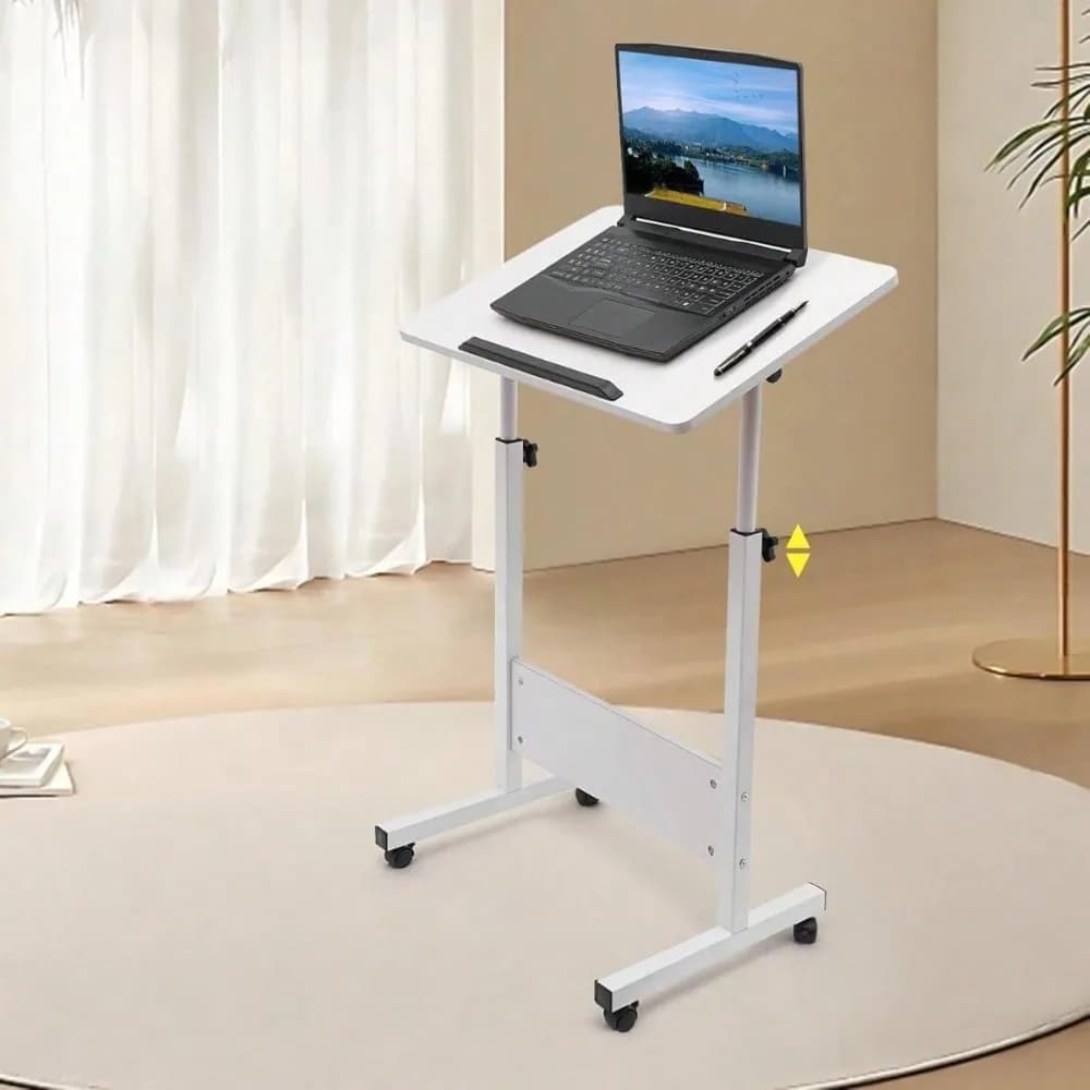 Supporto con Altezza Regolabile, Carrello per Computer, Scrivania Portatile per Laptop, Scrivania Regolabile in Altezza, Podio Mobile, W