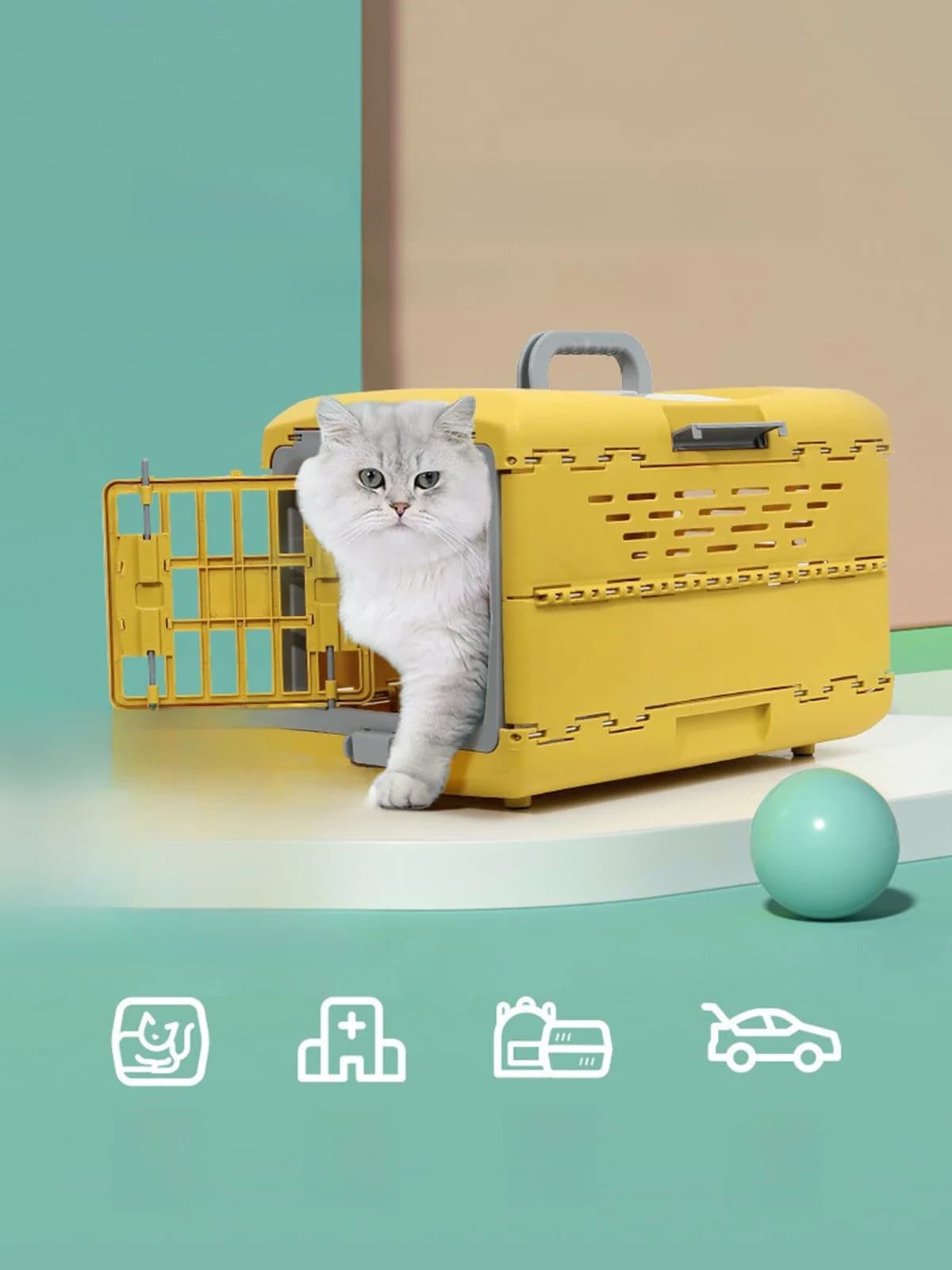 Trasportino Portatile per Animali Domestici, Gabbia da Viaggio Traspirante per Cani e Conigli, Contenitore per Trasporto Aereo e Auto, Borsa da Trasporto Manuale per Animali