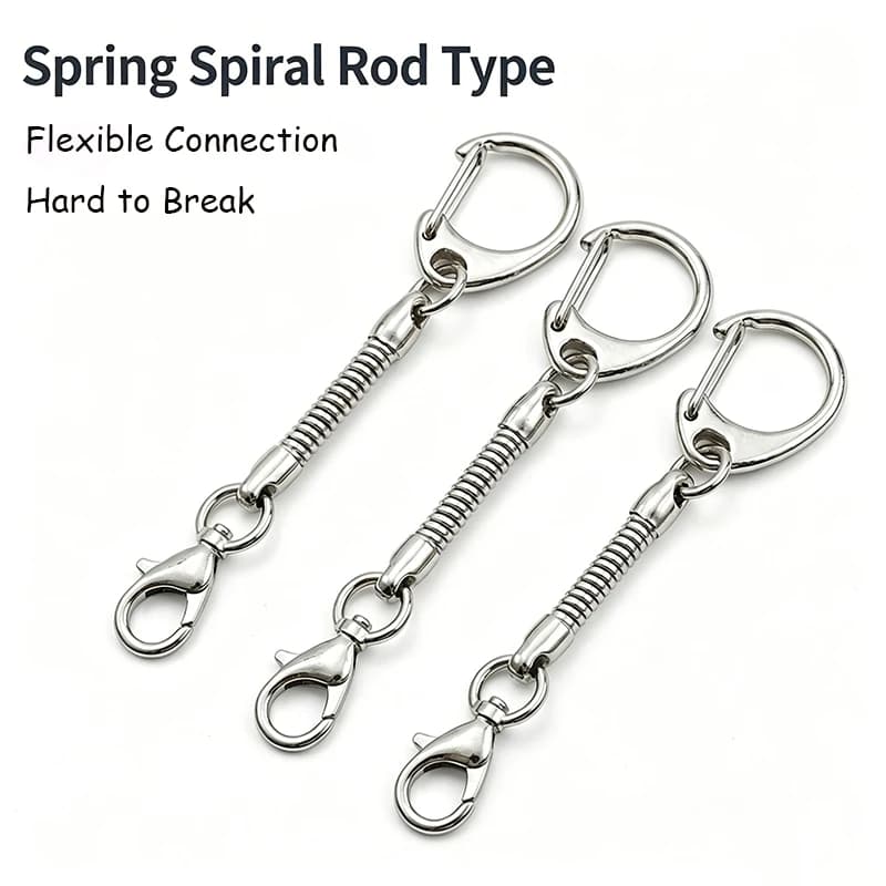 New 50Pcs/Pack Snake Chain Keyring For Keychain Making Accessories 2 Styles Buckle Portable Storage Lost DIY Hanging Trinket