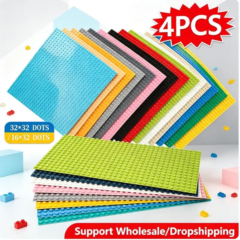 4PCS Classic Blocks Base Plates 32x32 16x32 Base Plate Plastic Building Bricks Baseboard MOC DIY Construction Toys for Kids Gift