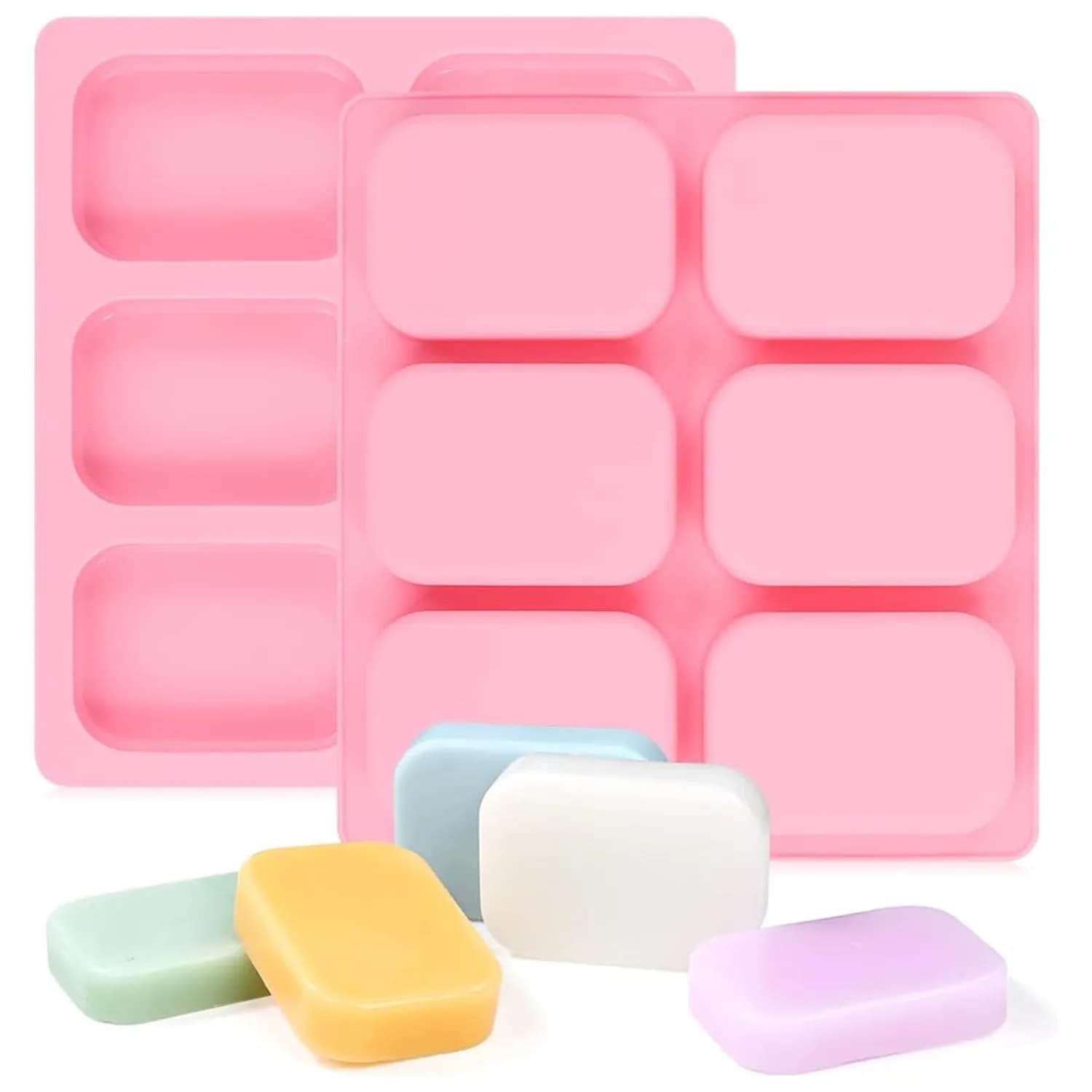 Stampi per sapone in silicone Forma rettangolare arrotondata Forme Stampo fatto a mano fai-da-te per torta Cupcake Budino Candela Sapone Forniture Strumento