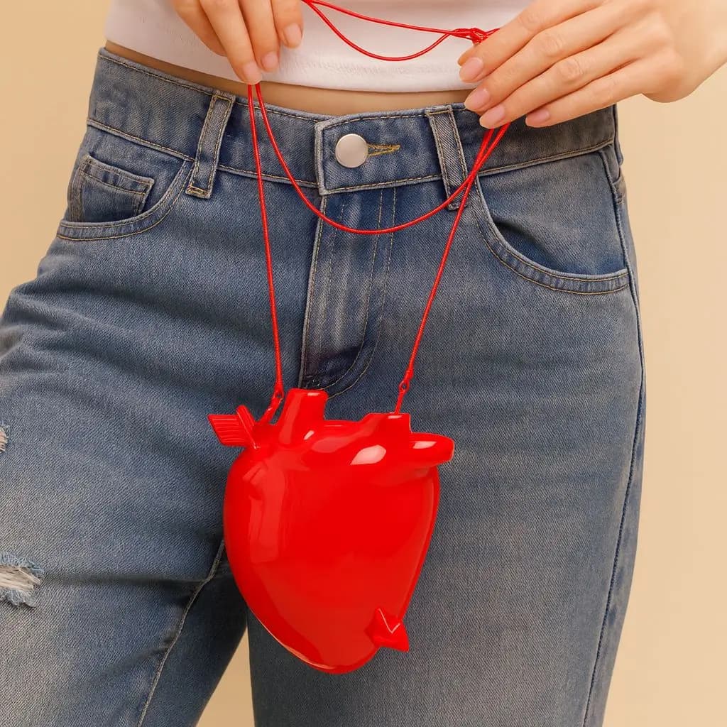 Mini Cartoon Red Crossbody Bag Street Trend Acrylic Box Pouches Wedding Wallet Bags for Evening Celebrations