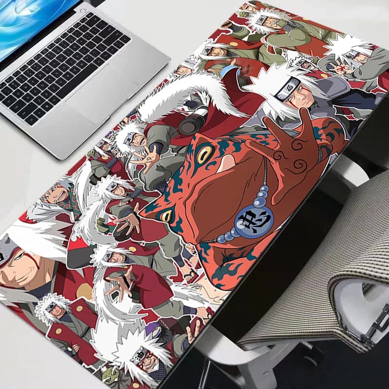 Tappetino per mouse grande per e-sport, in gomma flessibile e liscia, per giocatori PC, Naruto, tastiera per computer, per CSGO, Kawaii, Anime, resistente.