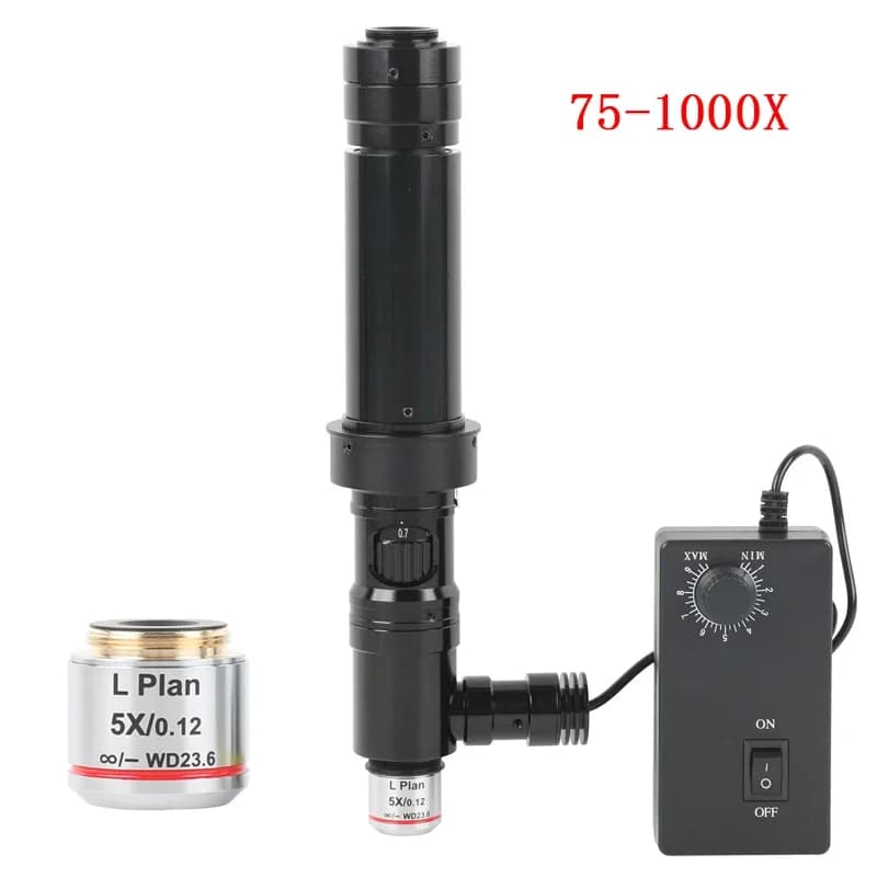 Obiettivo Acromatico per Microscopio 400X 1000X 2000X con Attacco C e Luce Coassiale 5X 10X 20X