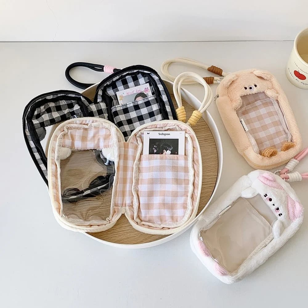 Borsa porta bebè tridimensionale a forma di cane e gatto dei cartoni animati con accessorio da appendere, perfetta per ragazze e studentesse per mostrare il proprio stile.
