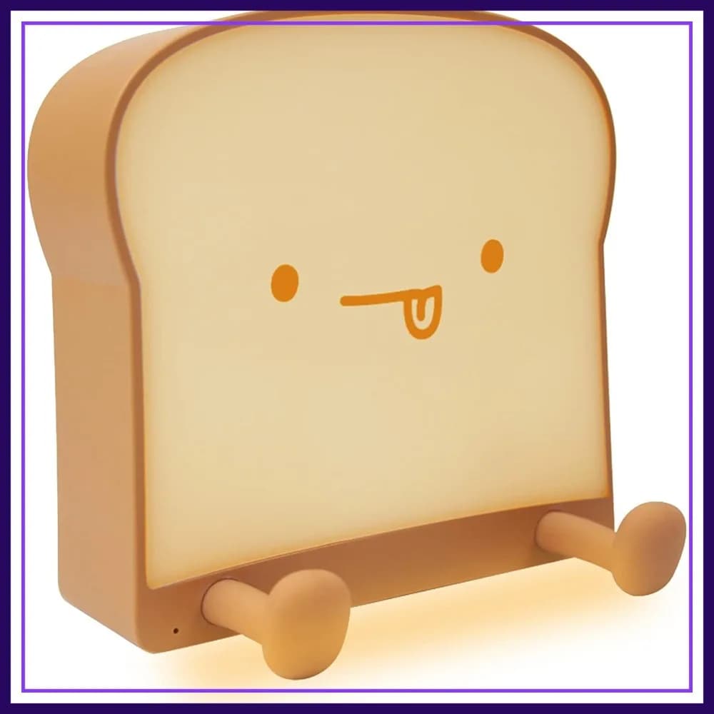 Lampada LED a Forma di Pane Tostato, Luce Notturna Carina, Ricaricabile e Portatile, Regalo di Natale per Ragazzi e Ragazze