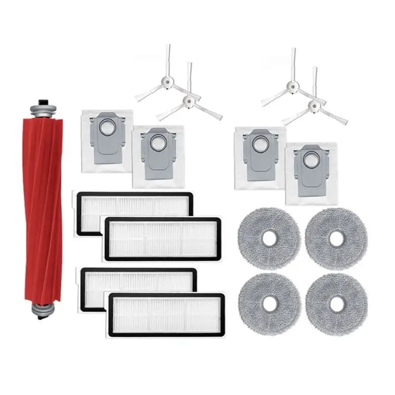 A67P-17PCS Per Robot Aspirapolvere Roborock Q Revo Maxv / Roborock P10 Pro - Set Ricambi: Spazzola Principale, Spazzole Laterali, Filtro, Panni Lavapavimenti, Sacchetto Raccoglipolvere