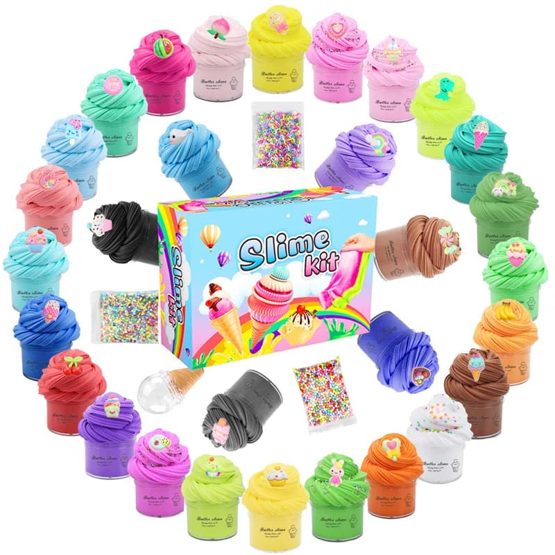 30 confezioni da 30 ml Kit di melma al burro Caramelle finte Melma profumata Soffici giocattoli antistress per feste per bambini Ragazzi Ragazze Regalo di compleanno