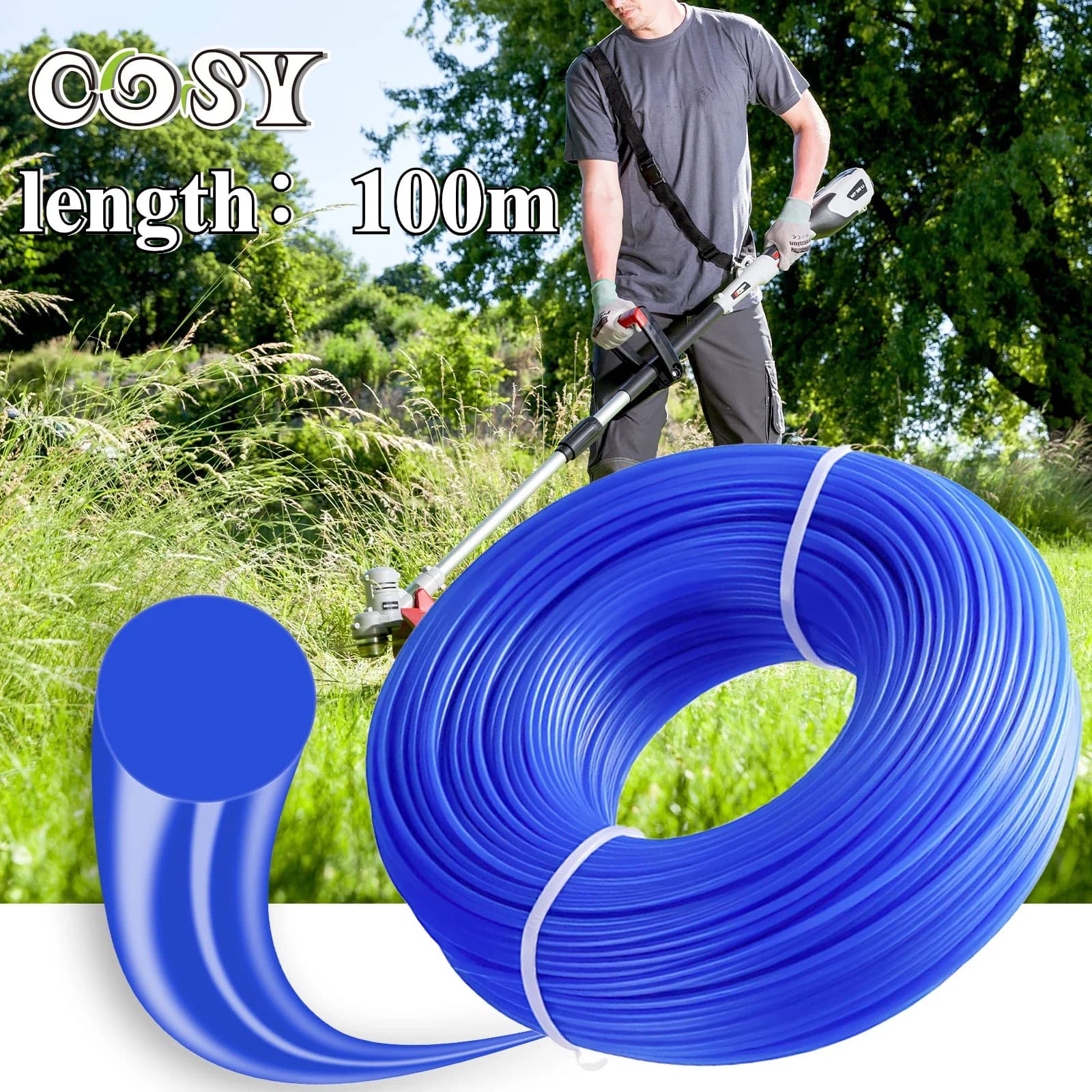 1 Rotolo 1.6/2.4/2.7/3.0/4.0mmx100M Nylon Trimmer Linea Decespugliatore Strimmer Corda Rasaerba Decespugliatore Tagliaerba Linea Rotonda