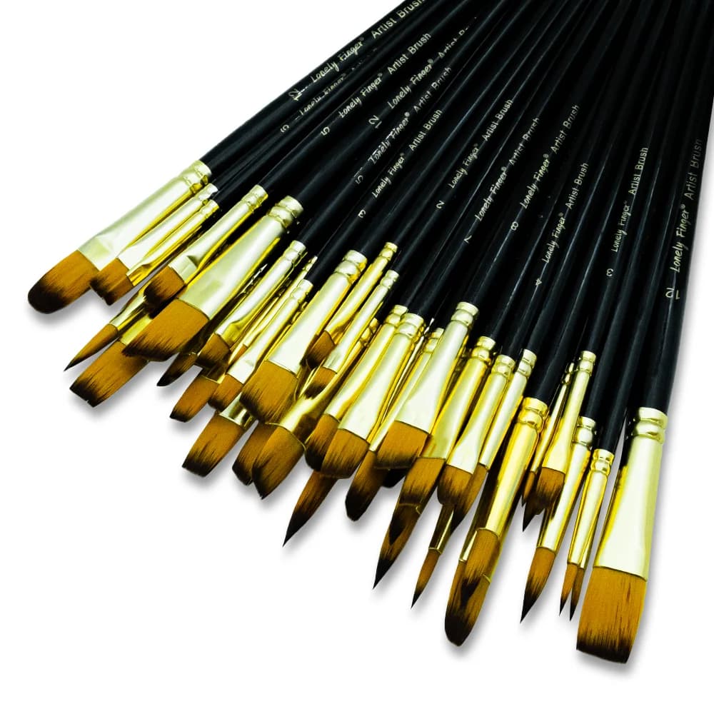 Watercolor Brushes Set, 12/48Pcs Point Brushes Synthetic Brush for Acrylic Watercolor Painting Gouache