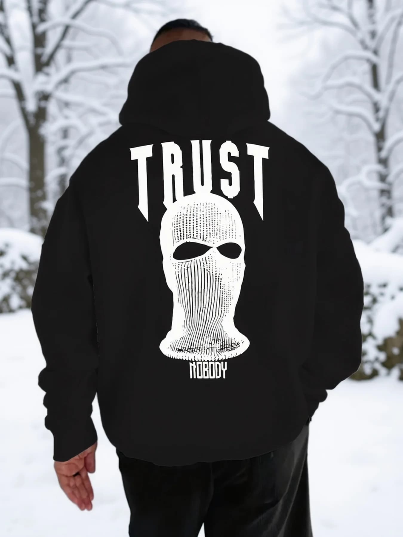 Felpe con cappuccio stampate in 3D "Trust Nobody" da uomo Design con motivi stampati Felpe con cappuccio da uomo