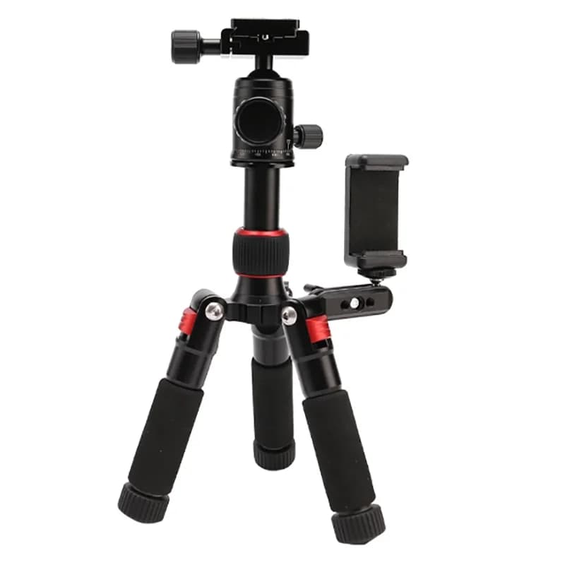 Portable tripod, light travel support, mini tripod desktop video with 360 degree ball head, suitable for outdoor travel shoes