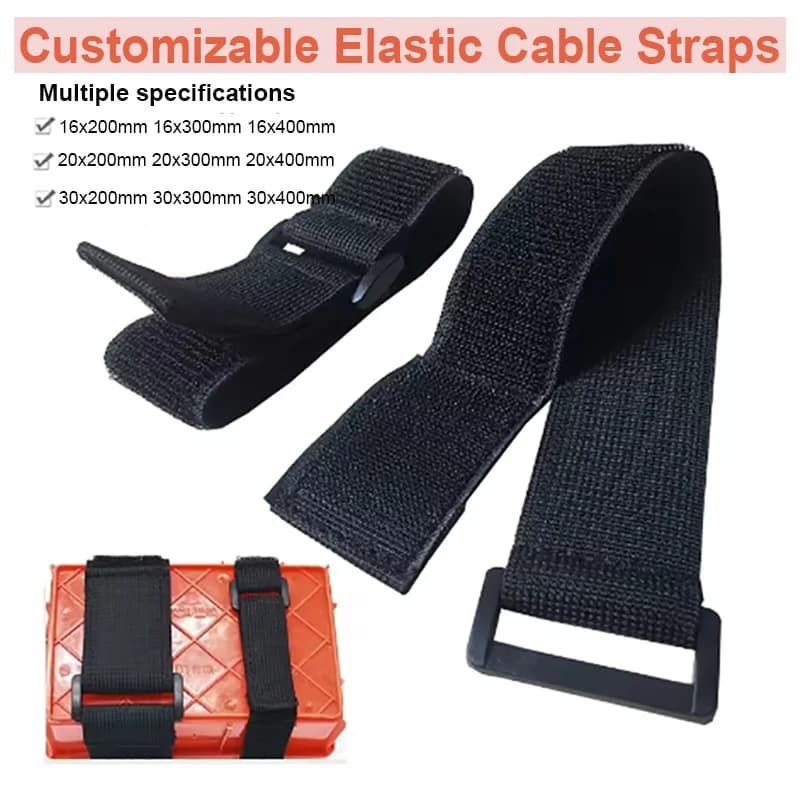 2/5PCS Customizable Elastic Band Reverse Buckle Nylon Magic Elastic Band Hook Loop Cable Straps Fastener Tape Athletic Tape