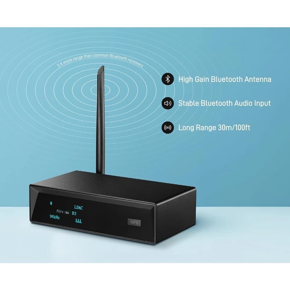 Furniture Professional Bluetooth 5.1 Music Receiver XLR Output LDAC aptX HD Built-in DAC- DJ Speakers & PA System