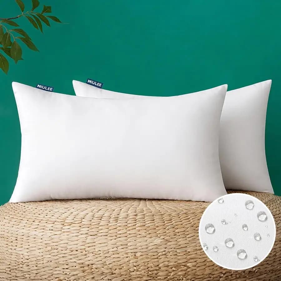 Confezione da 2 Inserti per Cuscini da Esterno 16x24 Pollici, Impermeabili, Decorativi, Rettangolari, per Giardino