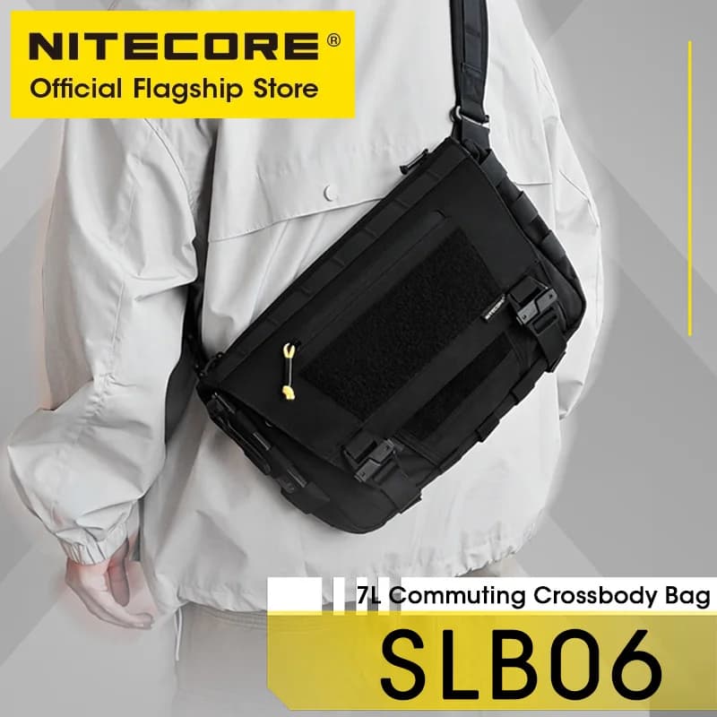 NITECORE SLB06 Borsa a tracolla per pendolarismo Borsa a tracolla nera Borsa a tracolla tattica funzionale da 7 litri per iPhone Xiaomi Tablet Notebook