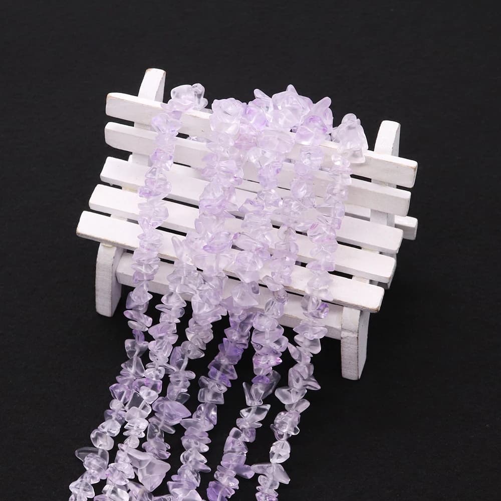 Perline di ghiaia con chip di ametista lilla naturale 6-12mm Pietra semipreziosa irregolare Collana con perline sciolte Accessorio per bracciale 1 filo
