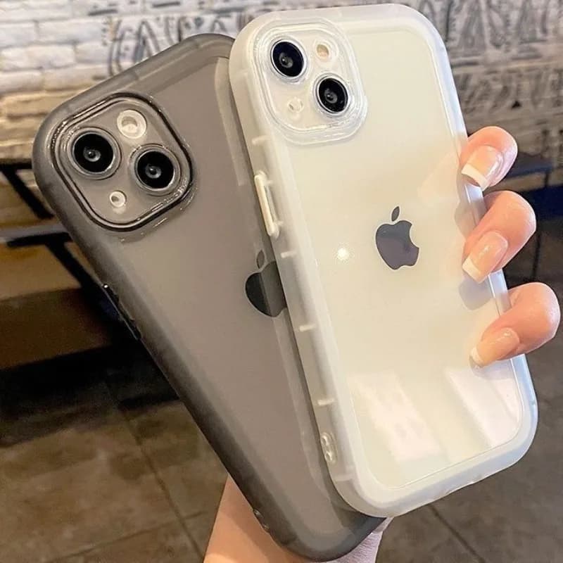 Transparent Case with Large Window for iPhone 11 12 13 15 16 17 Pro Max Plus, TPU Anti-shocked Soft Cover, Transparent Gelatin Effect Case