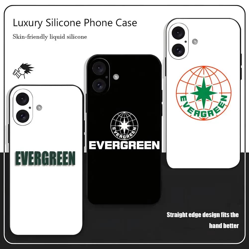 E-EVERGREEN Fashion Phone Case For iPhone 17 16 15 14 13 12 X XR XS 8 Plus Mini Pro Max Soft black Shockproof Cover