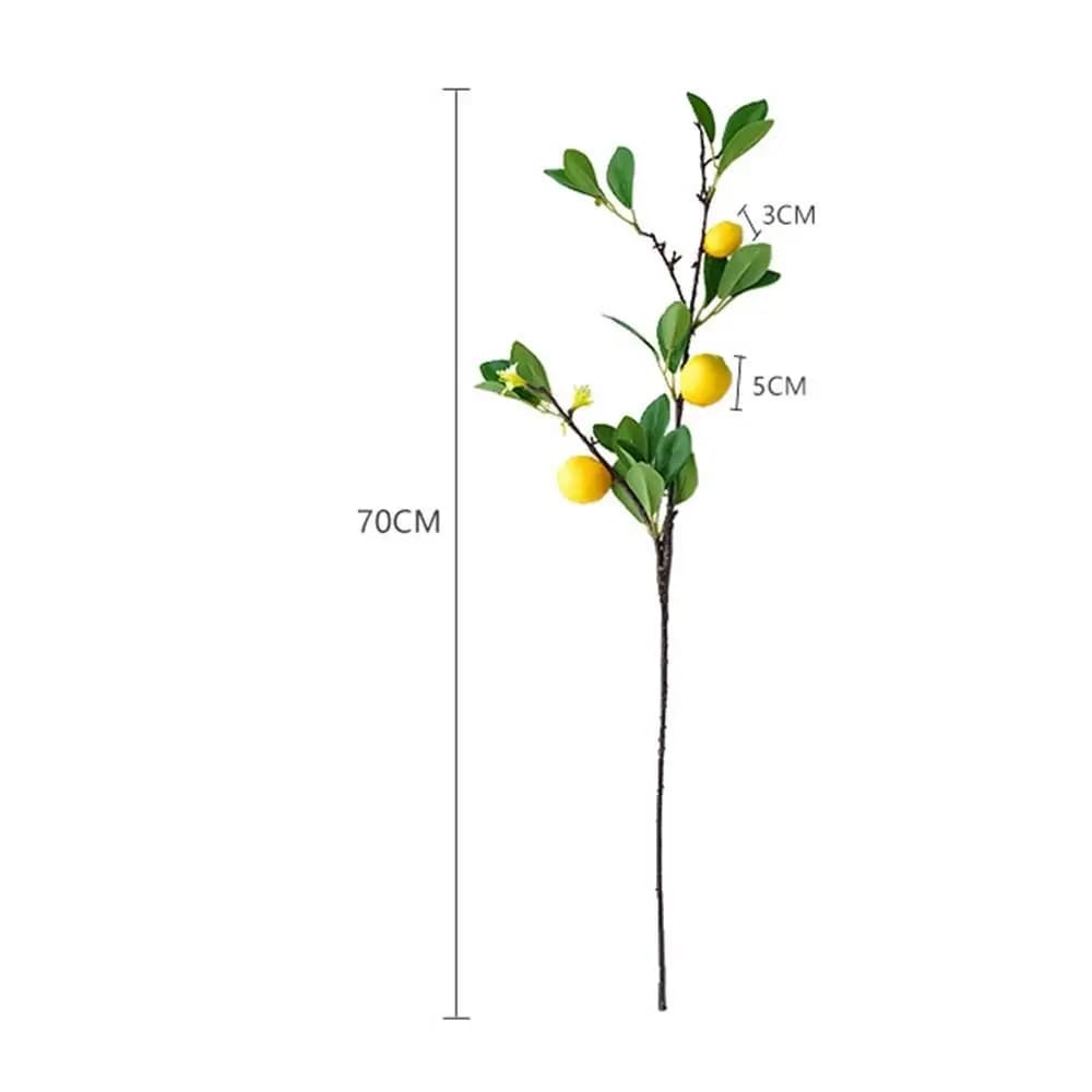 Artificial Lemon Copper for Decorations, Photography Accessories, Floral Compositions, Hotel and Home, Green Plants with Lemon Fruits